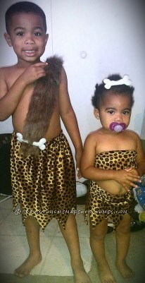 Bonitos disfraces de Halloween para niños de Pebbles y Bamm Bamm