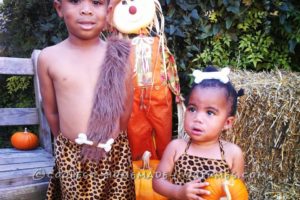 Bonitos disfraces de Halloween para niños de Pebbles y Bamm Bamm