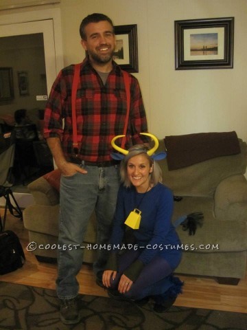 El mejor disfraz de Halloween de Paul Bunyan y Blue Bull de todos los tiempos