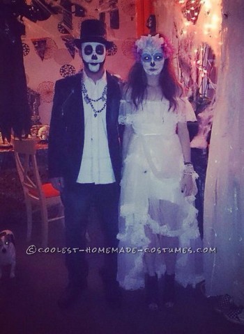Genial disfraz casero para una pareja para el Día de Muertos