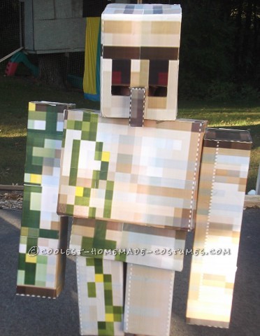 Disfraces geniales de cajas de cartón hágalo usted mismo: Minecraft Iron Golem y Herobrine