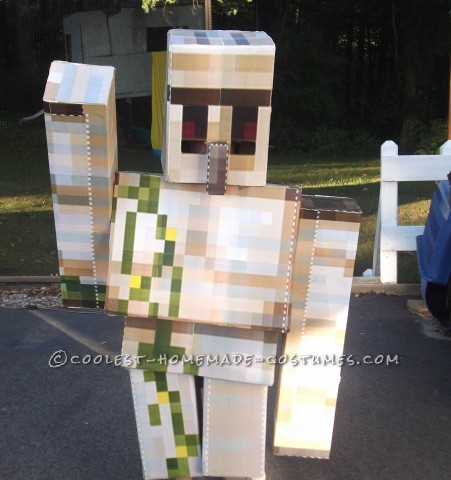 Disfraces geniales de cajas de cartón hágalo usted mismo: Minecraft Iron Golem y Herobrine