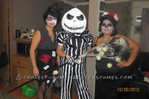 Disfraz casero de Halloween de Jack Skellington y Sally para parejas