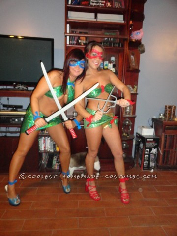 Disfraz de Halloween de las Tortugas Ninja mutantes adolescentes hecho en casa sexy