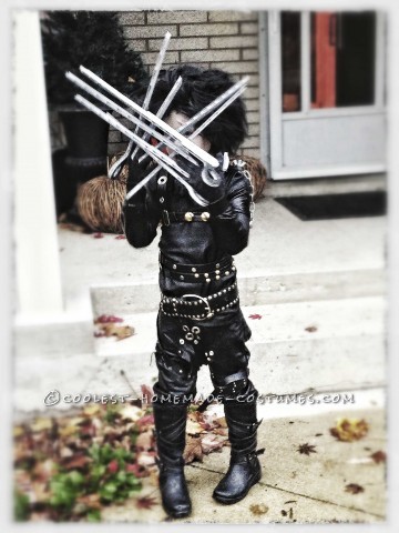 Disfraz de Halloween de Edward Scissorhands hecho en casa épico para niño