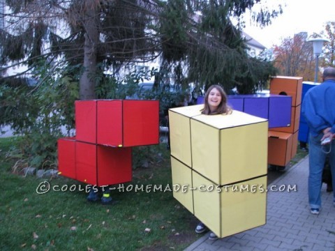 Disfraz familiar de Tetris de tamaño natural para Halloween