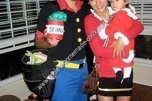 El disfraz de Halloween casero más genial de Popeye, Olive Oyl y Sweet Pea