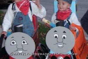 Mis hijos en los trenes de Thomas y James Disfraces caseros de Halloween