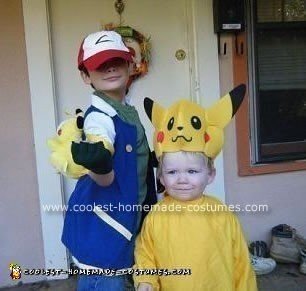 Disfraz de grupo Pokémon casero, Pikachu y Ash