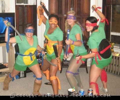 Disfraces de Tortugas Ninja mutantes adolescentes sexy para adultos ligeros también conocidos como TMNT