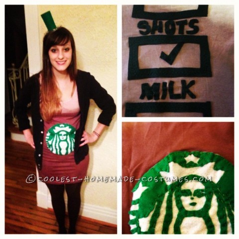 Disfraz de Halloween de café helado para mujer de Starbucks: como bebedora de café helado dedicada y estudiante que se enfrenta a una prueba importante en Halloween, pensé que también podría ser un café helado.  