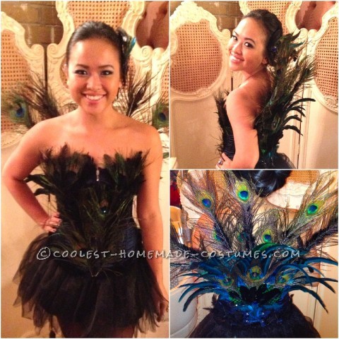 Este es mi primer traje casero.  Siempre quise ser un pavo real para Halloween, investigué un poco y decidí que podía hacer mi propio pavo real.