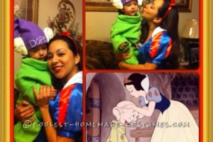 Divertidos disfraces de mami Blancanieves y bebé tonto