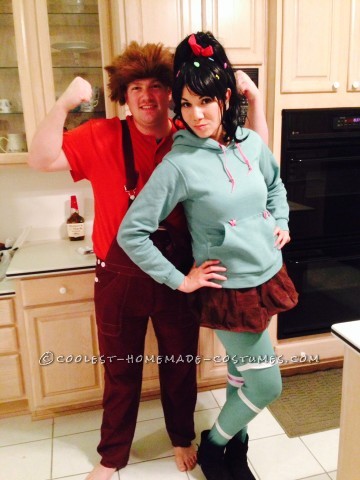 El disfraz de Halloween de pareja de Ralph el demoledor y Vanellope von Schweetz más genial