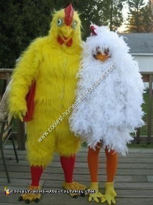 Disfraz de pollo casero para una pareja