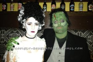 Genial disfraz de pareja DIY: La novia de Frankenstein y la bestia