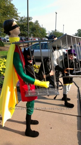 Disfraces de Batman y Robin con ilusión óptica
