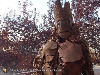 Traje de Groot formado en la tierra