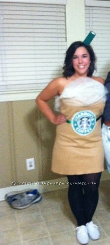 Traje de Starbuck Frapacino hecho en casa de última hora