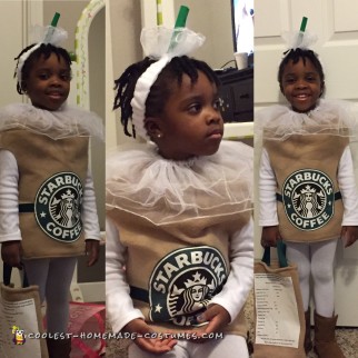Traje de taza de frappuccino de caramelo dulce
