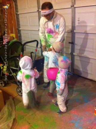 Trajes Color Run para familias pobres/perezosas