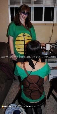 Disfraz de grupo de tortugas ninjas mutantes adolescentes hecho en casa