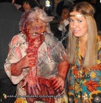 Disfraz de bruja zombie de Halloween aterrador hecho en casa