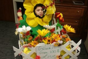 Traje de jardín de flores para silla de ruedas