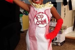 Disfraz de diva de palomitas de maíz para niña hazlo tú mismo
