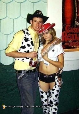 Pareja de disfraces caseros Woody y Jessie