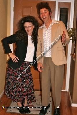 Disfraz casero de Kramer y Elaine de la pareja de Seinfeld