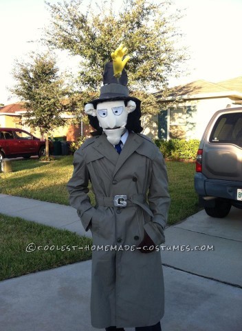 Traje original de Inspector Gadget con helicóptero y brazo retráctil