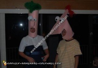 Idea de disfraz de Halloween hecho en casa de Phineas y Ferb