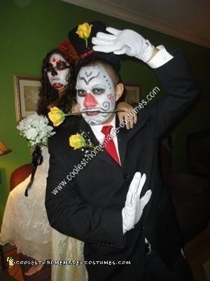Disfraz casero de los novios Dia de los Muertos