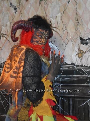 Disfraz de demonio del fuego infernal de azufre