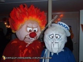 Idea de disfraz de pareja de Halloween de Heat and Snow Hunks hecho en casa