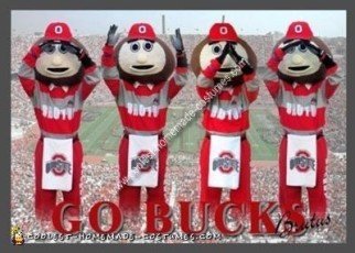 Disfraz de mascota del estado de Ohio hecho en casa Buckeye Brutus