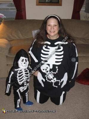 disfraz casero de esqueleto embarazada