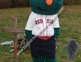 Disfraz de mascota de Wally Red Sox de monstruo verde hecho en casa más fresco