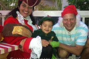 Disfraz familiar de Peter Pan, Mr. Smee y Capitán Garfio
