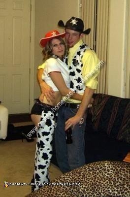 Pareja de disfraces caseros Woody y Jessie