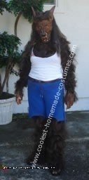 Disfraz de hombre lobo de Halloween hecho a mano