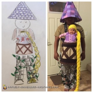 El disfraz de Rapunzel más lindo para bebé y papá