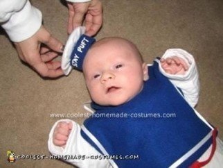Disfraz de hombre malvavisco casero para bebés Stay Puft