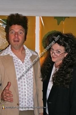 Disfraz casero de Kramer y Elaine de la pareja de Seinfeld