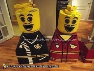 Traje de Lego hecho en casa para una pareja con sus propias manos.