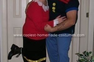 Genial disfraz de Halloween de Popeye y Olive Oyl