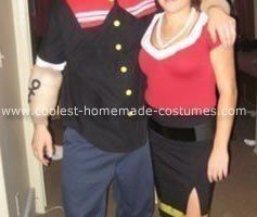 Genial disfraz de Popeye y Olive Oyl