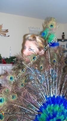 Idea de disfraz de Halloween de pavo real de bricolaje