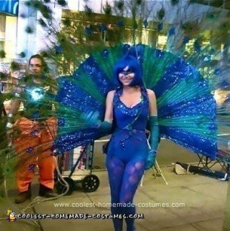 disfraz de pavo real casero